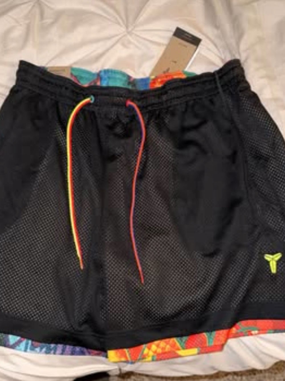 Nike Kobe Reversible Printed athletic shorts with Blue, Teal, Orange Accents